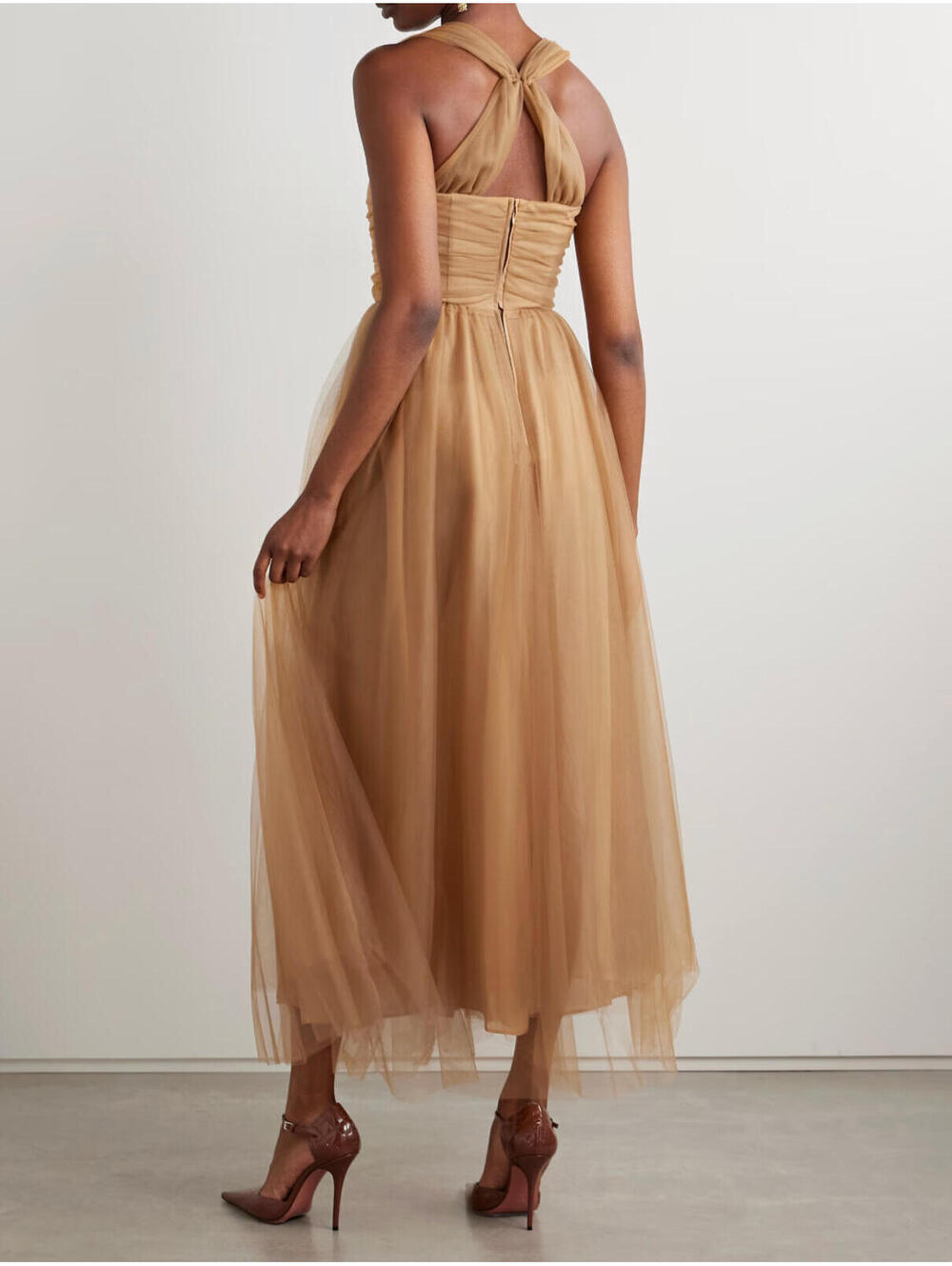 NWT Staud Antonia Tulle Ball Gown Sheer Designer Dress Full Skirt Princess 4 - Picture 4 of 9